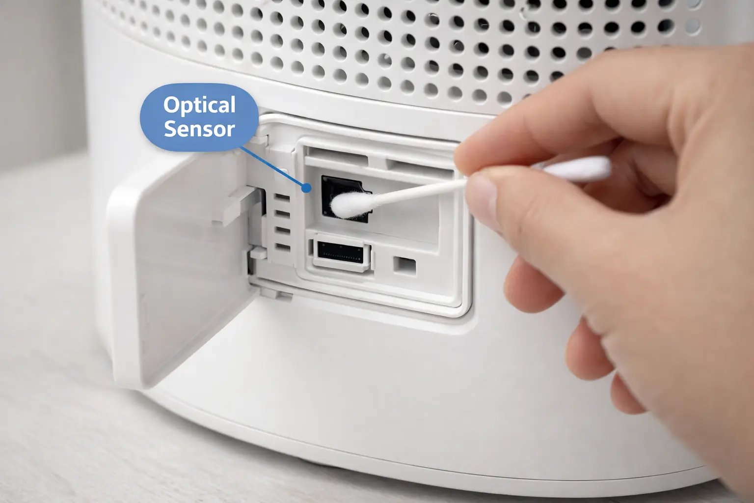 levoit vital 200s optical dust sensor cleaning location right side door