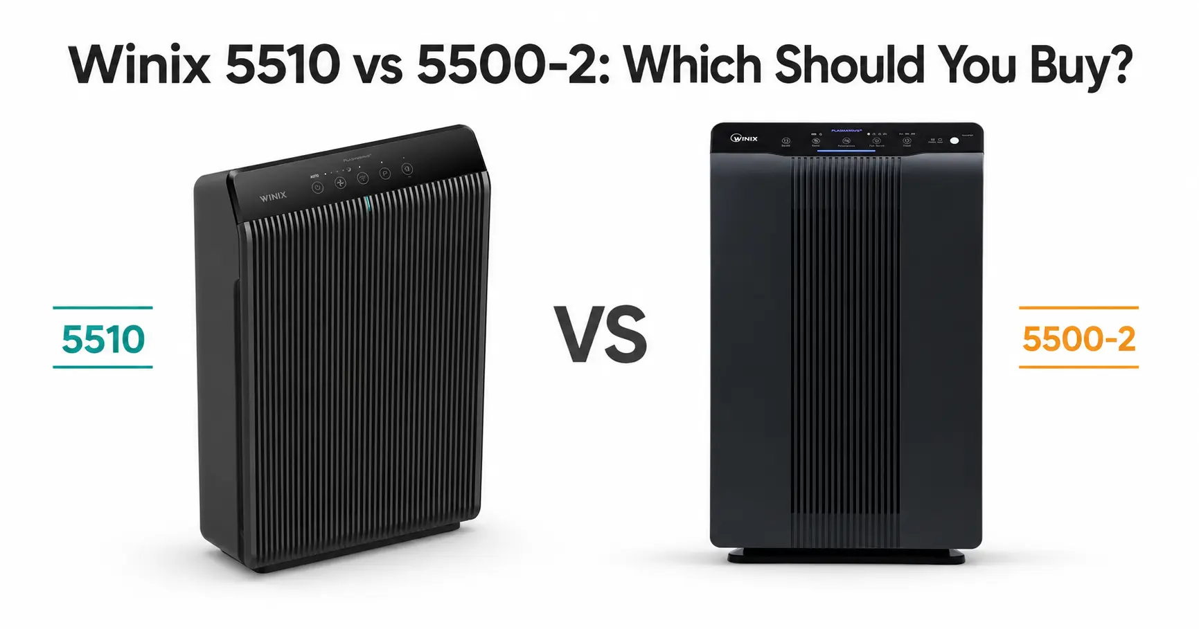 Winix 5510 vs 5500-2 air purifier comparison showing both models side by side with labels